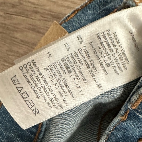 NWT Madewell The Perfect Vintage Jeans Raw Hem Denim Blue Women’s Size 23 Tall - Picture 8 of 9